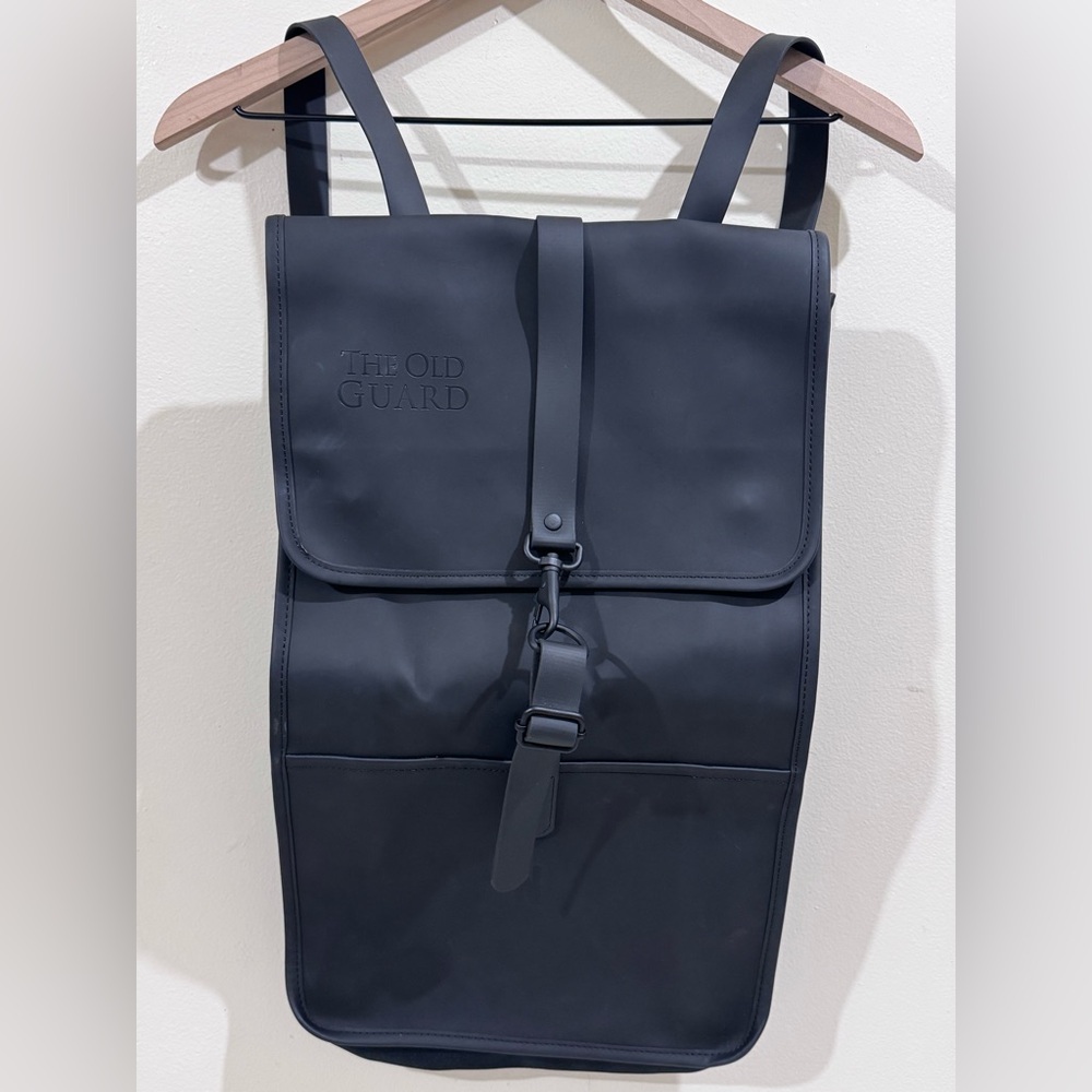 Rains Sleek Black Backpack for Men